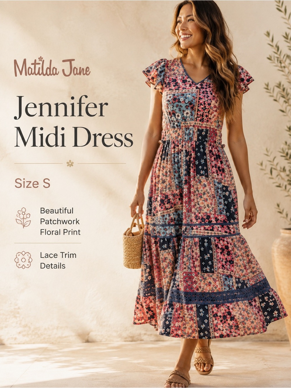 Matilda Jane The Wildlife Patchwork Floral Maxi Dress Size S